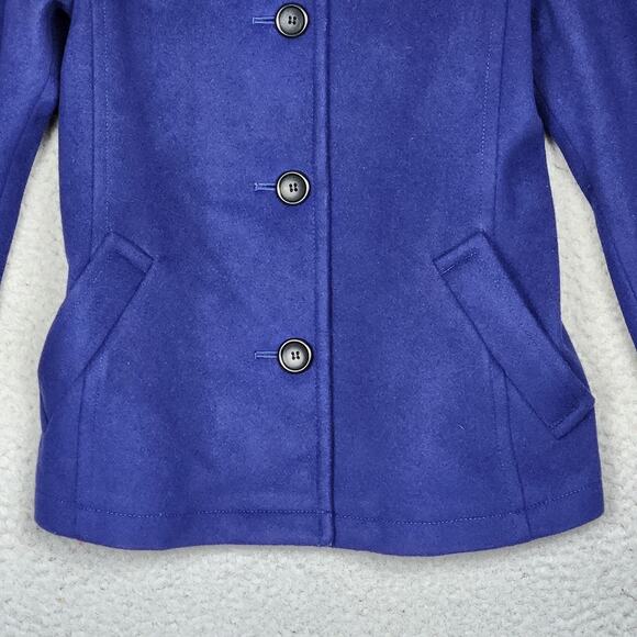 THEORY Coat Womens Size P US Size 0 Blue Shawl Collar Button Up 100% Virgin Wool - Picture 6 of 16